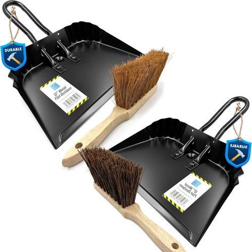 Dustpan and brush set heavy - and,