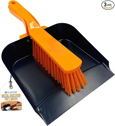 Metal dustpan and brush heavy - metal,