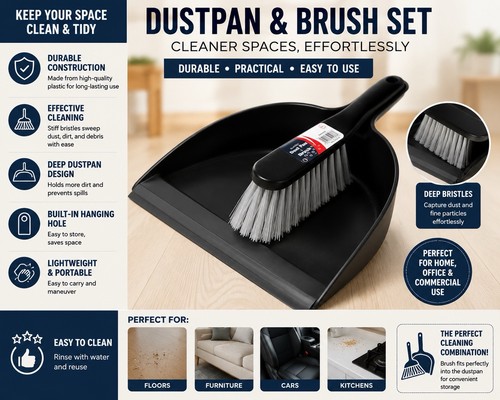 Dustpan brush set cleaning - set,