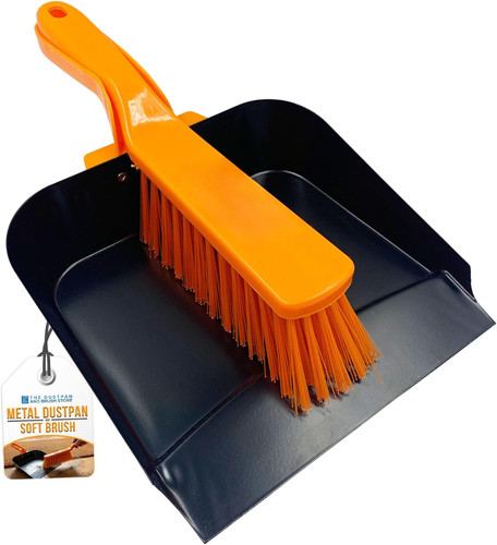 Metal dustpan and brush heavy - metal,
