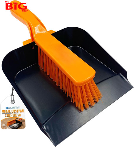 Metal dustpan and brush heavy - dustpan,