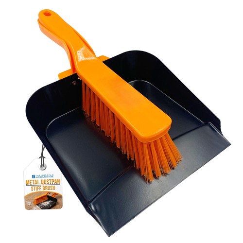 Metal dustpan and brush - dustpan,