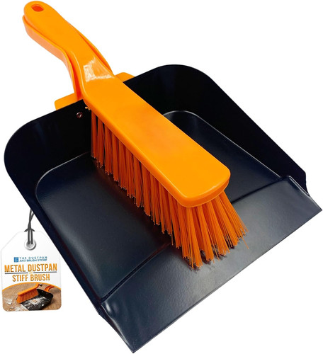 Metal dustpan and brush heavy - metal,